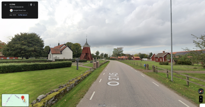 Vättlösa Kyrka sett från Google Street View