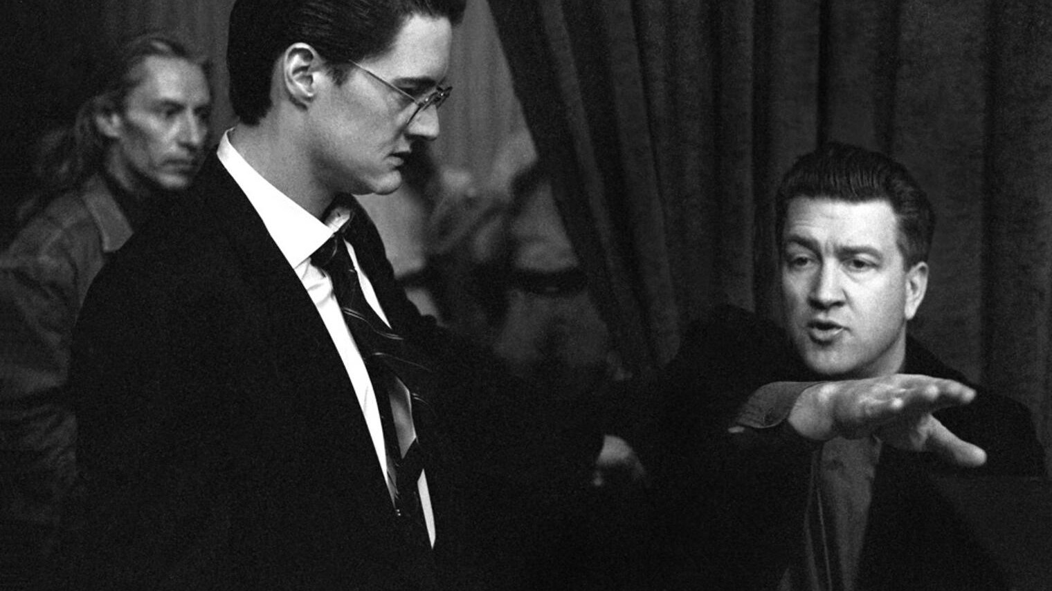David Lynch och Kyle MacLachlan under inspelningen av Twin Peaks (1990) (1)